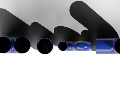 Tube vase collection Low-poly 3D model