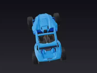 High-Performance Blue Off-Road UTV 3D model