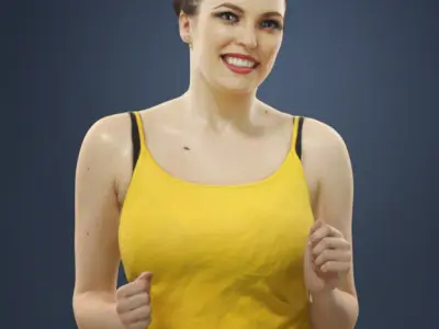 woman running Dream foreground 3d  crowds sport 3D Model Pack