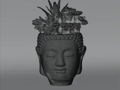 Buddah Head Plant Pot 3D model