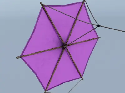 Wooden Kite PBR LP Low-poly 3D model