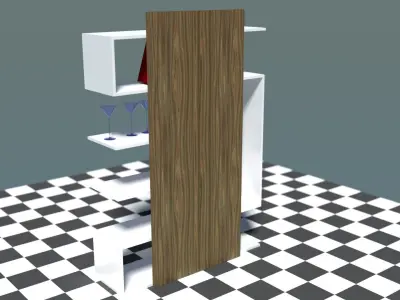 Decorative Bookshelf Free low-poly 3D model