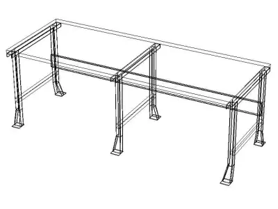 Steel Wood Bench Low-poly 3D model