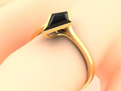 PRISM DIAMOND ENGAGEMENT RING 3D MODEL 3D print model