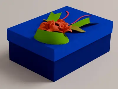 Package for Gift blue 150 x 210 x 80mm 3D model