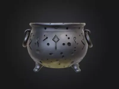 Cauldron of Mysteries Low-poly 3D model