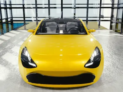 BLENDER EEVEE Brandless Mid Size 4 door sedan Low-poly 3D model