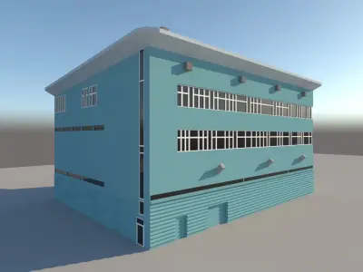 Industrial Buildings Low-poly 3D model