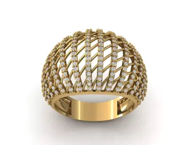 STL 3DM Print Ready Women Diamond Ring Lightweight Printable  3D print model 90