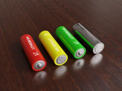 AA Lithium Battery 3D model