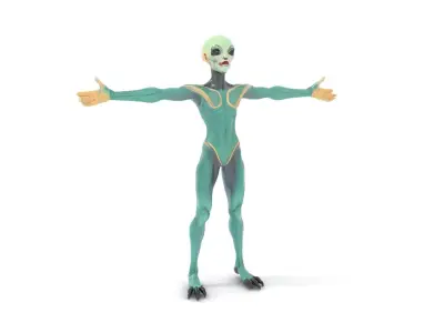 Green Alien Creature model pack Low-poly 3D model