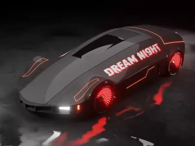 Futuristic Car Dream Night 3D model