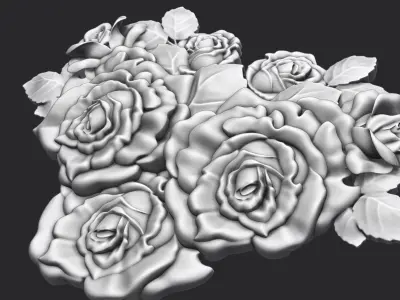 Roses relief  3D print model