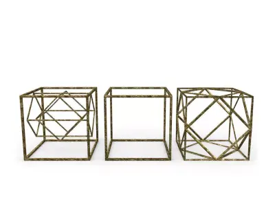 Geometric Decor Objects - Cube Frames 3D model