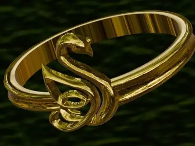 Free Swan Ring 3D Model   Sample from Premium Ring Collection Free 3D print model