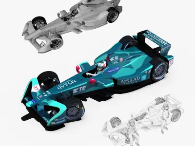 MSAD Andretti 2017 2018 Low-poly 3D model