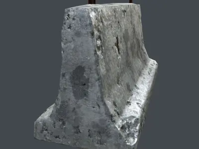 Concrete Barrier Low-poly 3D model