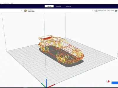 PORSCHE 911 WIREFRAME VER2 3D print model