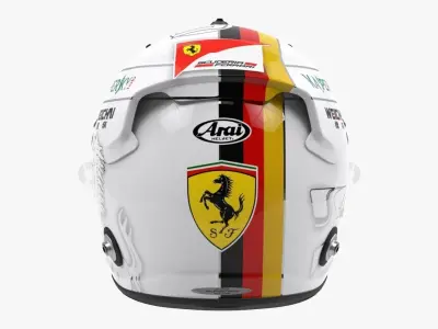 Sebastian Vettel 2015 style Racing helmet 3D model