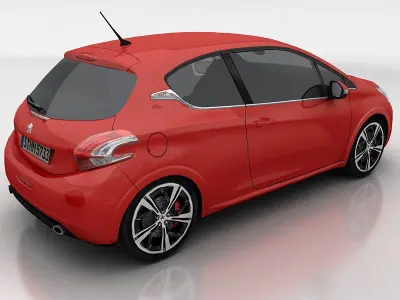 Peugeot 208 GTI Low-poly 3D model