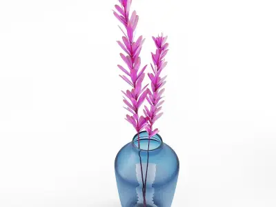 set vases-No4- Glass blue Vase Free 3D model
