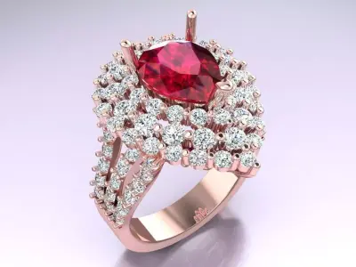 Diamond Ring - Womens Rings - N3857 3D print model
