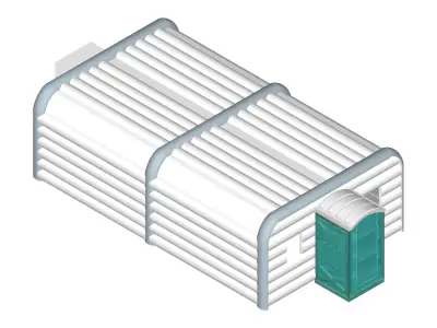 Temporary 8 sleeper ICU tents for COVID19 patients 3D model