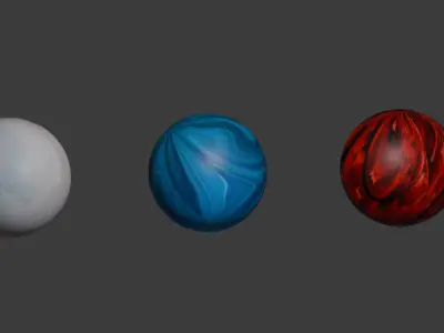 Pack of 3 Colorful Bowling Balls 3D model