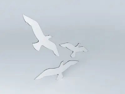 Seagull wood cutout art Free 3D model