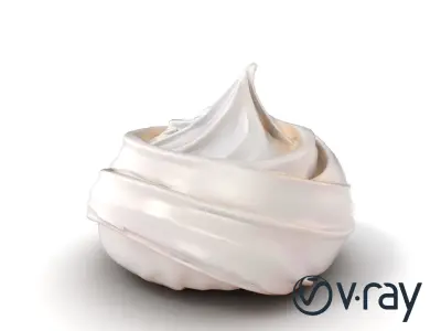 Glossy Meringue Cake Sculpture model pack Low-poly 3D model
