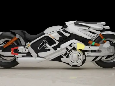 sci fi motorcycle Low-poly 3D model