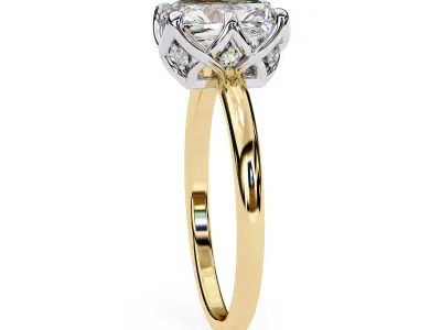 Emerald Solitaire Rings six prong Classic ring  3D print model