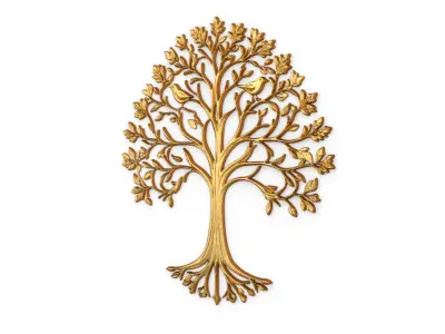 decor set wall panel wall tree relief mural CNC 46 3D model