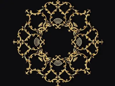 Central decor ornament for furniture 3D model 924
