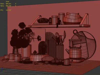 decorative set13 Low-poly 3D model