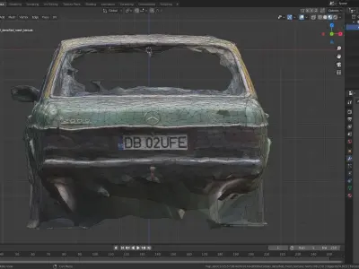 Abandoned car photoscanned with 8k texture LOW-POLY  Low-poly 3D model