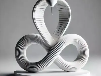 Minimalist Coiled Cobra Sculpture 3D model