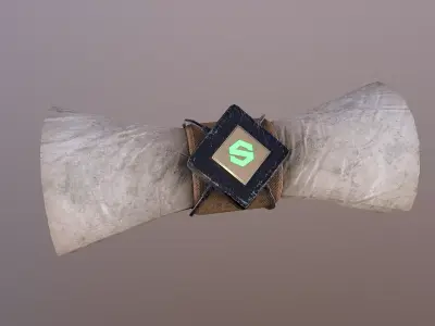 Scroll cup in sky Free low-poly 3D model