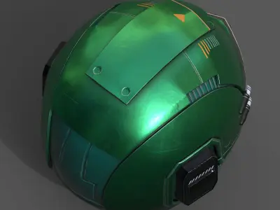 Helmet scifi space machine cyborg robot armor develop  3D model