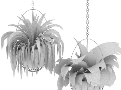 Metal Hanging Plants 05 3D model