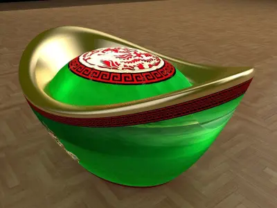  Chinese gold Ingot  3D model