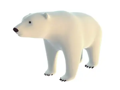 Polar Bear - Stylized Low-poly 3D model
