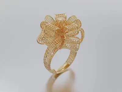 woman ring 3D print model 9