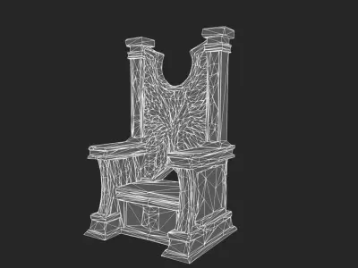 Stone Throne Low-poly 3D model
