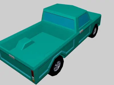 Low Poly Work Pickup Truck Low-poly 3D model