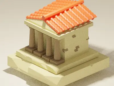 3d blender roman house 3D print model