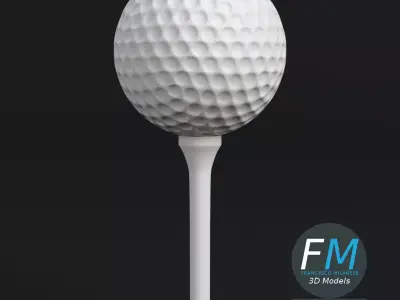 Golf ball and Tee set 3D model