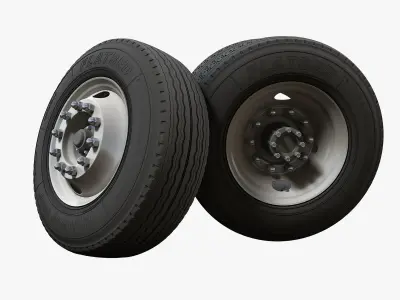 Highpoly truck wheels 3D Model Pack