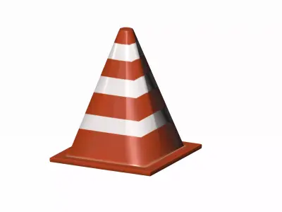Traffic cone Low-poly 3D model