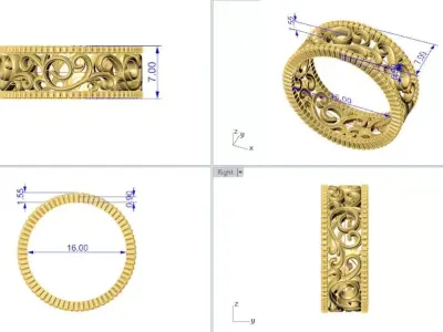 Infinity Curls Ring 3D Model STL 3DM 3D print model
